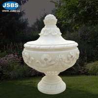 garden white marble urns