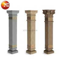 Hand Carved Natural Stone Roman Pillars Column Granite Gate Pillar Design For Sale