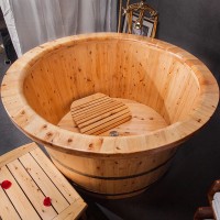 Round spa wooden bathtub home garden outdoor massage tub kids swimming bowl