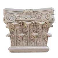 Newstar natural stone beige marble column capital roman column for decoration