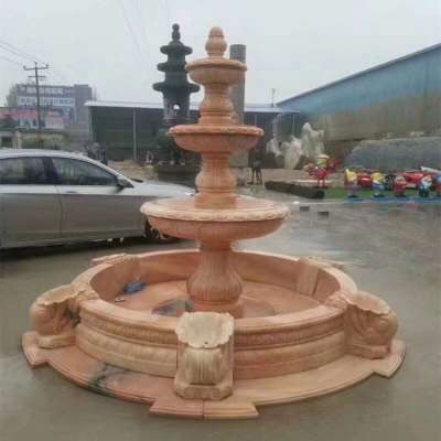 New design hand carved three tiers stone water fountain