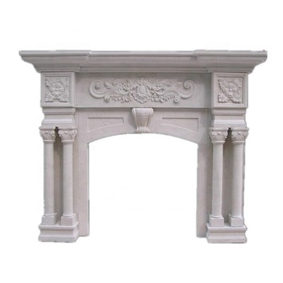 China pure handmade cantera stone fireplace