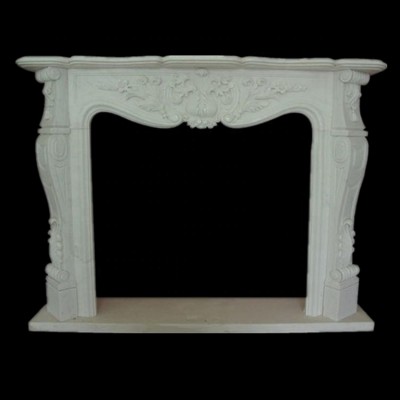 White marble mantel china supplier stone fireplace mantel with figure statue