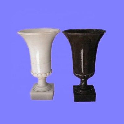 Simple hand carved home marble vase for decoration