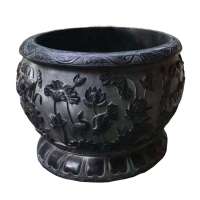 Quyang Top Quality Black Marble Stone Urn, Marble Pot