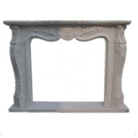 Pure white marble artificial marble fireplace surround