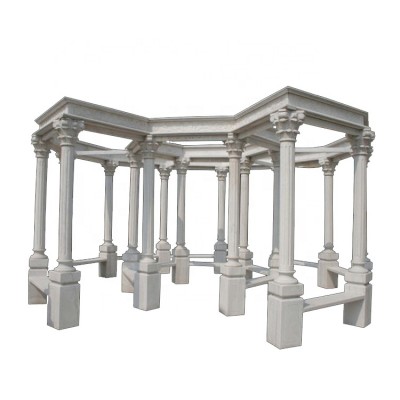 Beautiful White Marble Column Pavilion Carving