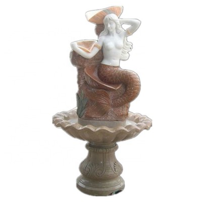 Beautiful marble carved fish statue garden fountain