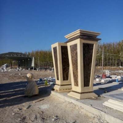 Beige marble decorative roman marble pillar