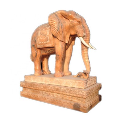 Large garden red marble elephant statue