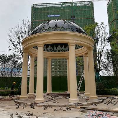 Quyang hand carved marble column gazebo