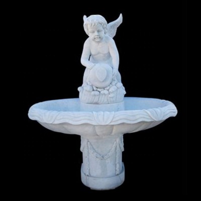 Marble carved angel water fountain outdoor