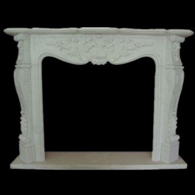 Indoor white marble fireplace gas fireplace mantel