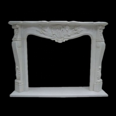 Indoor white marble hand carved cheap used fireplace mantel